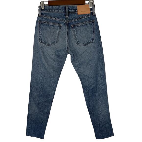 MOUSSY VISALIA DISTRESSED TAPERED BUTTON FLY JEANS IN BLUE NWT WOMEN'S SIZE 24 - Picture 3 of 16